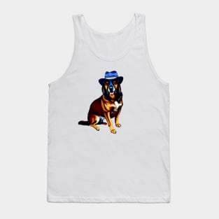 Cool Dog with Hat Tank Top